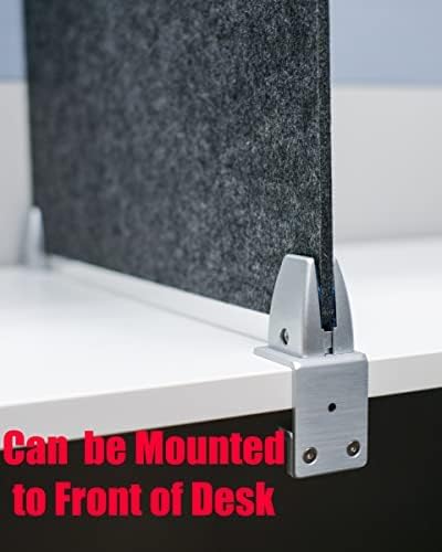 OBEX Panel Desk Mounted PET Privacy Screen, 18" x 42", Shadow