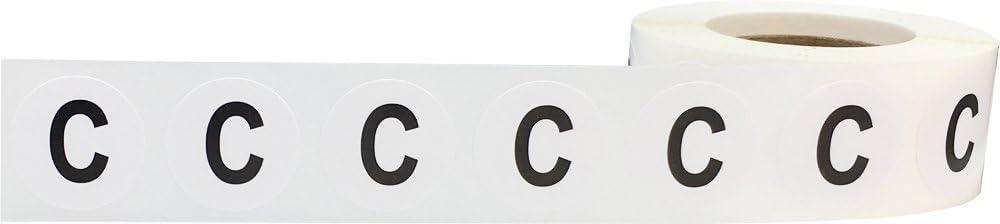 Letter C Inventory Labels .75 Inch Round Circle Dots 500 Adhesive Stickers