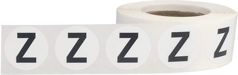 Letter Z Inventory Labels .75 Inch Round Circle Dots 500 Adhesive Stickers