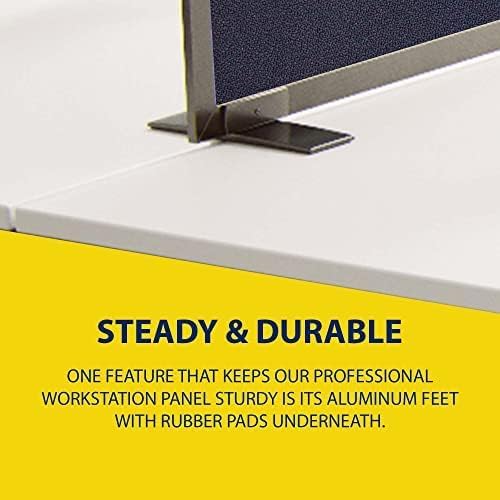 OBEX Acoustical Free Standing Privacy Screen, Cubicle Accessories Desk Privacy Panel, Desk Dividers for Office, Office Furniture Partitions Portable Sound Proof Dividers, 24" x 72", Slate