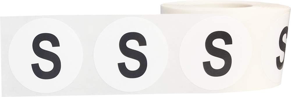 Letter S Inventory Labels 1.5 inch Round Circle Dots 500 Adhesive Stickers