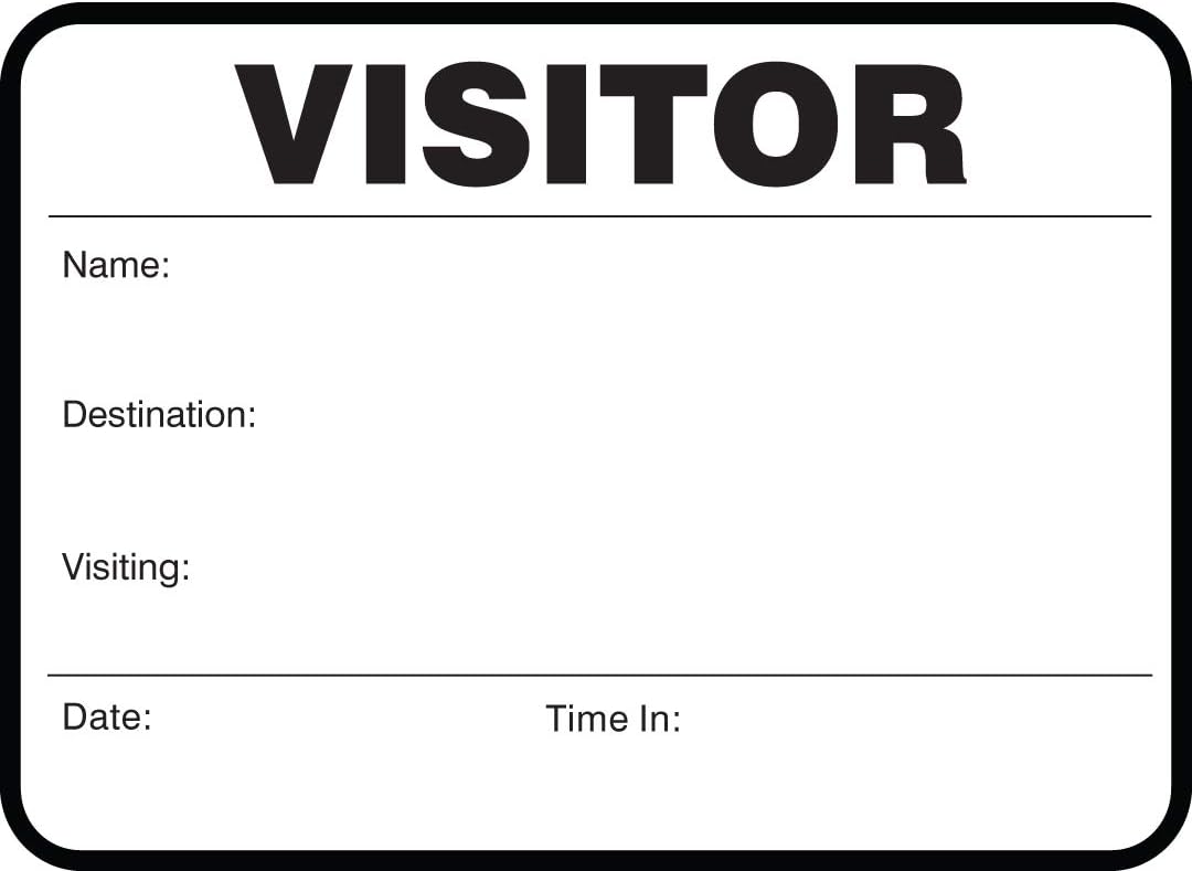Visitor Sign-In Book with Large Badges Black, 400/Book