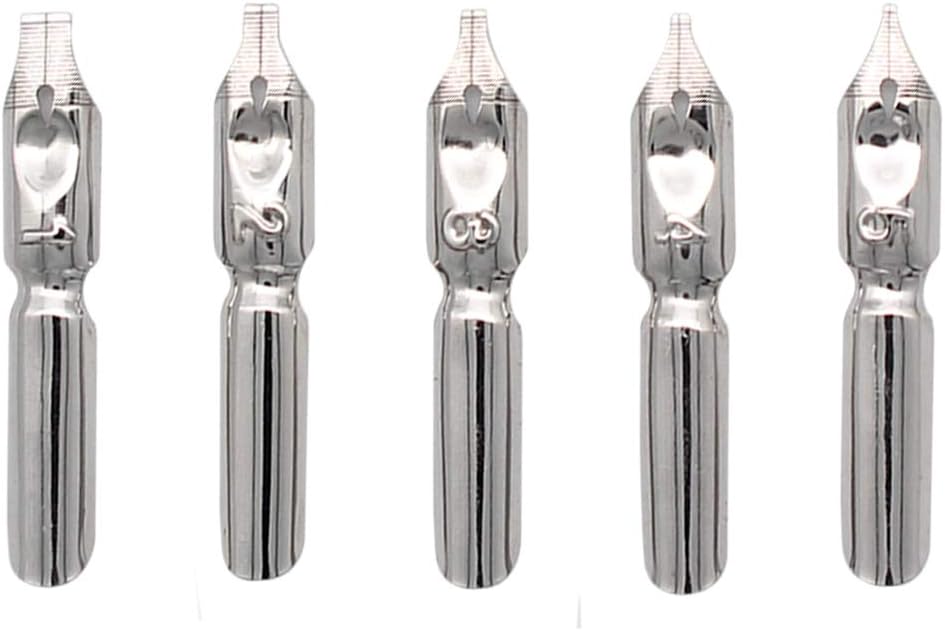 Gullor Quill Handcraft Feather Dip Pen Stem Metal Nib Pen Writing Quill with 5 Extra Nibs, Style E