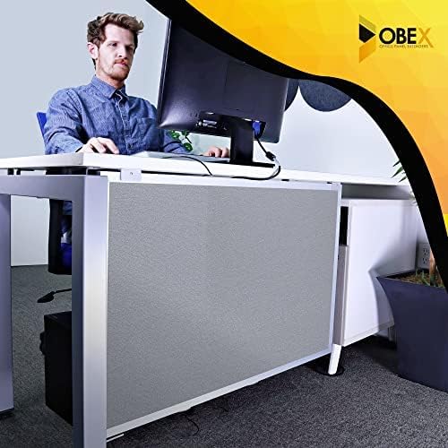 OBEX Acoustic Table Mounted Modesty Desk Privacy & Sound Absorbing Panel for Office Cubicles, 24" x 48", Overcast