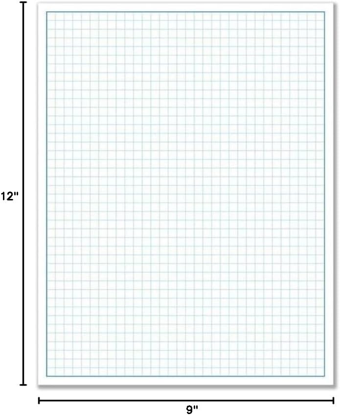 Blueprint and Graph Paper Pad - 50 Sheets Per Pad - 70lb Text - For Drawing, Designing, and More - Perfect Tool for Young Artists, Budding Designers, and Classroom Use (1, 9x12)