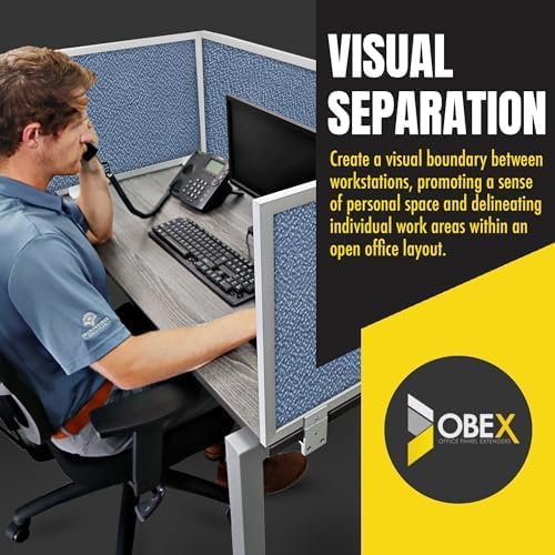 OBEX Acoustic Mounted Screen Privacy Panel Table Top Separator, Sound Blocking Desk Divider (Twilight, 18" X 30")