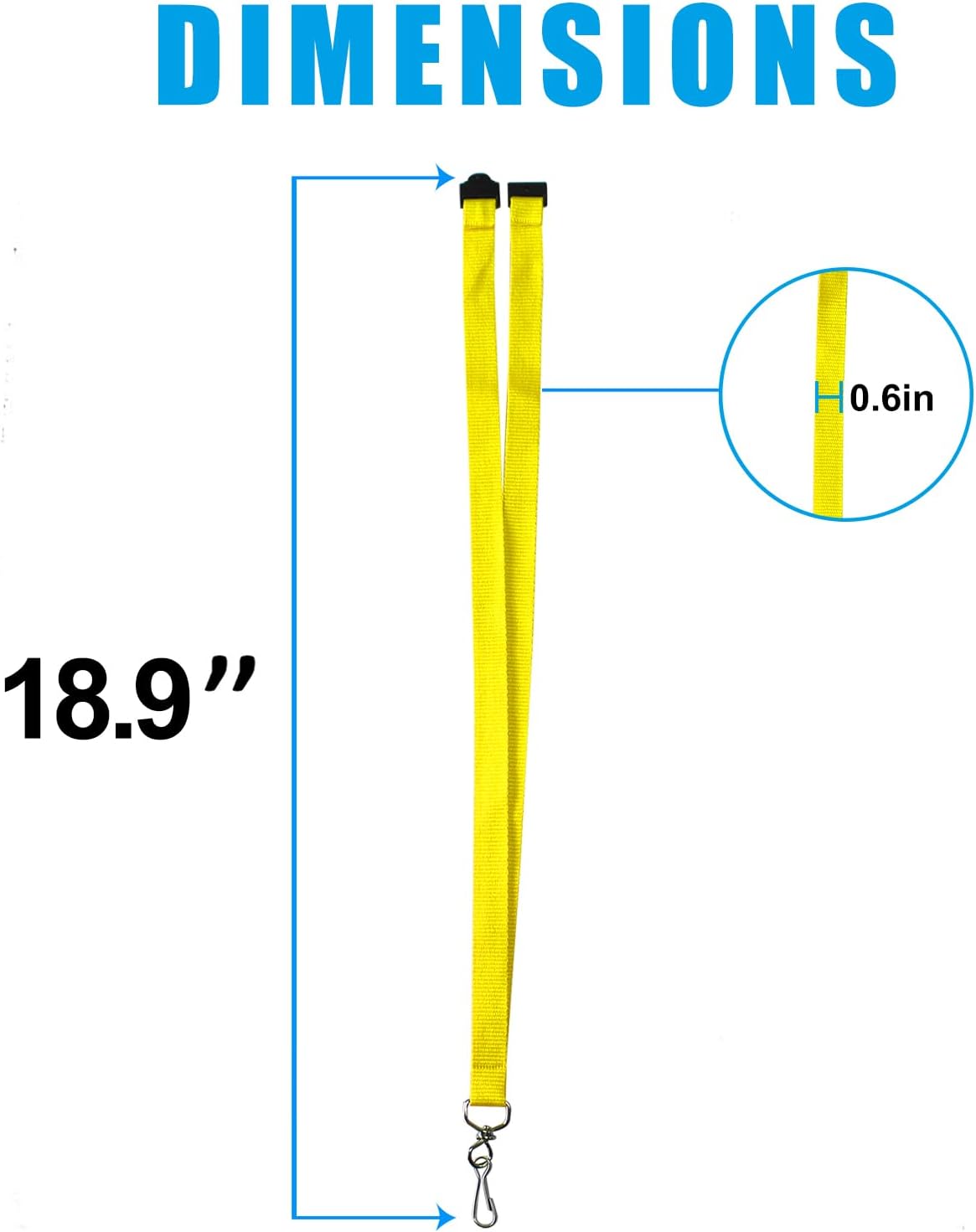 66 Pcs Breakaway Lanyards with Swivel J Hook Premium Bulk Flat Safety Lanyards for ID Badges, Schools, Students, Coaches, Festivals, Volunteers and Team Activities (Yellow)