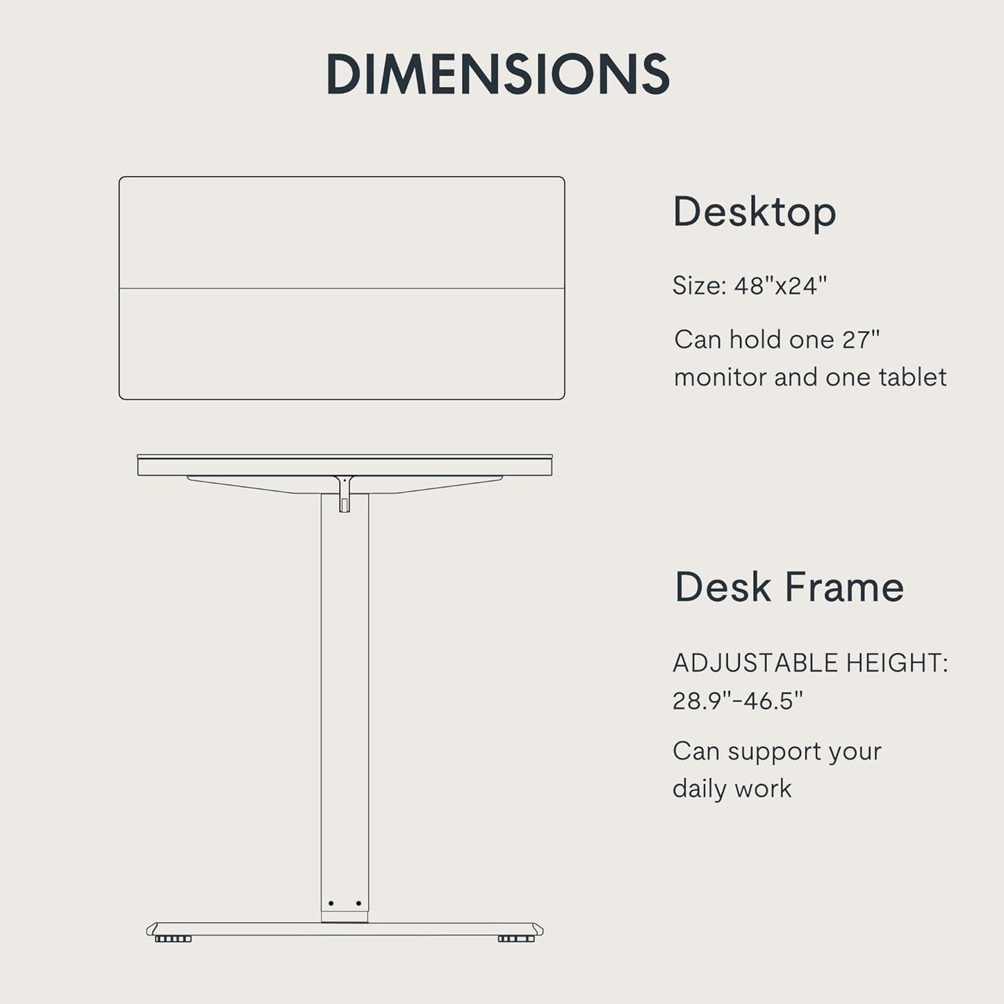 FLEXISPOT Standing Desk Electric Height Adjustable Desk with 48 x 24 Inch Splice Board, Home Office Computer Workstation, White Top + White Frame