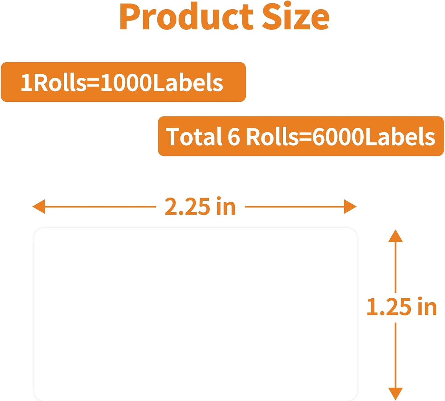 MFLABEL 2-1/4 x 1-1/4 Inch Direct Thermal Perforated Shipping Label, 2.25x1.25 inch Direct Thermal Labels for Barcodes Address,Perforated Shipping Labels (6 Rolls, 1000/Roll)