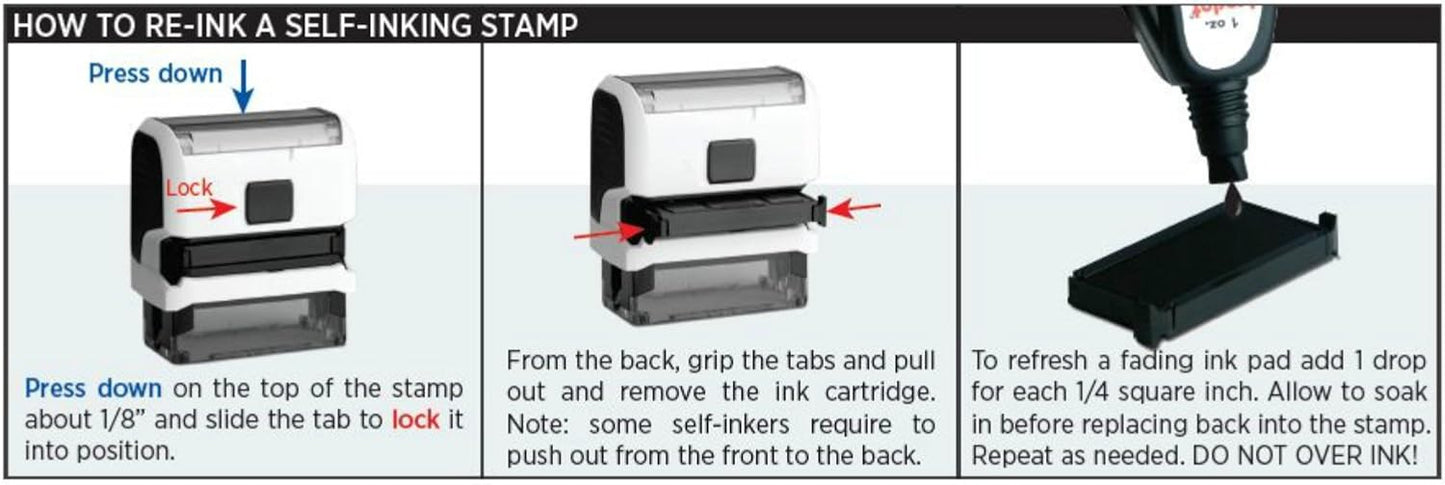 Infusion Custom Self-Inking Rubber Stamp - Long Stamp - (3/8" x 2-3/4")