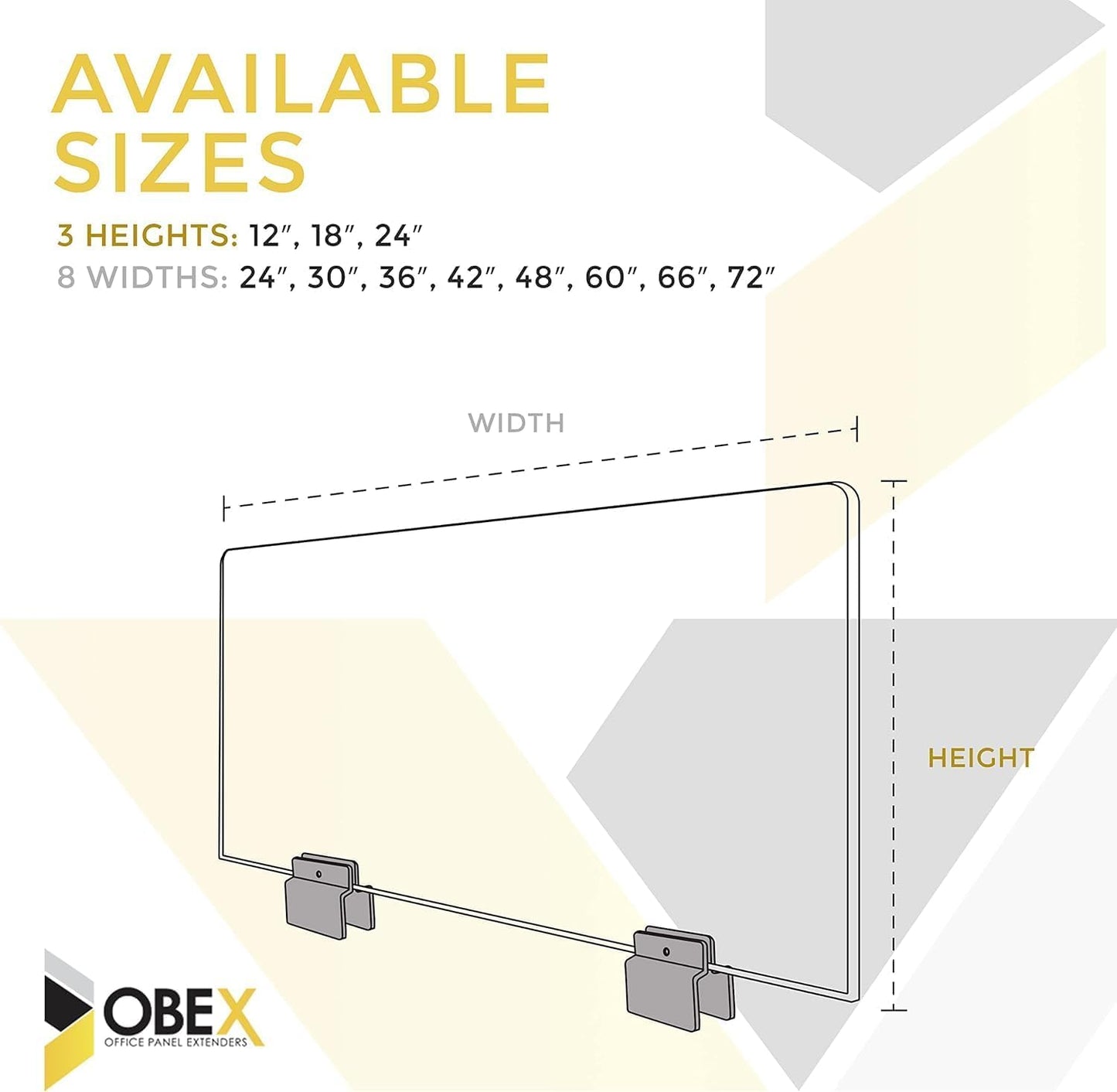 OBEX Acoustical Cubicle Privacy Screen Extender Desk Panel & Office Divider, Add Separation & Block Noise, 18" x 66", Twilight