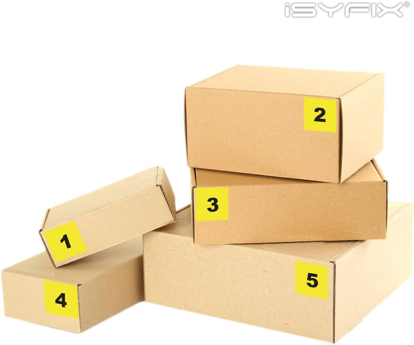 iSYFIX Yellow Consecutive Number Stickers – 1 to 100, 2-inch, 1 Set – Vinyl Self Adhesive Premium Decal, Ideal for Inventory, Storage, Organizing, Boxes, Toolbox, Lockers & More, Indoor/Outdoor