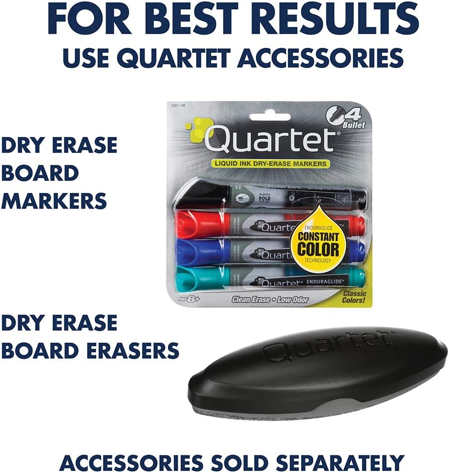 Quartet Porcelain Whiteboard, Magnetic Dry Erase White Board, 4' x 6', Aluminum Frame (PPA406)