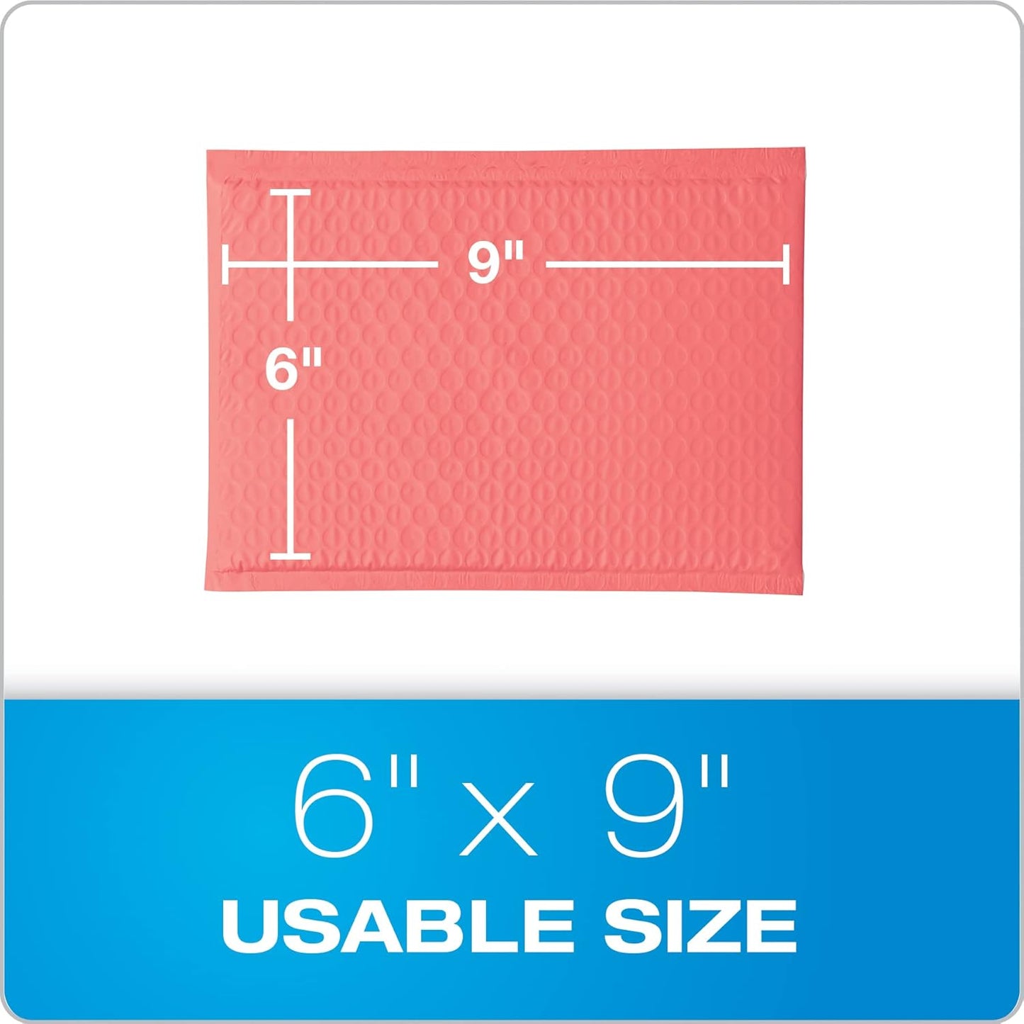 Quality Park Bubble Mailers, 6 x 9 Shipping Envelopes, Water Resistant Coral Poly Padded Envelopes, Redi-Strip Peel Off Closure, 50/Box (QUA85866)