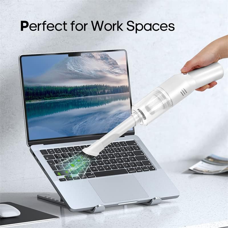 Wireless Mini Car Vacuum Cleaner(400g) Portable Rechargeable,Handheld Vacuums, Mini but Mighty Dust Busters Cordless Rechargeable,Hand Held Vac for Car/Desk V06/white