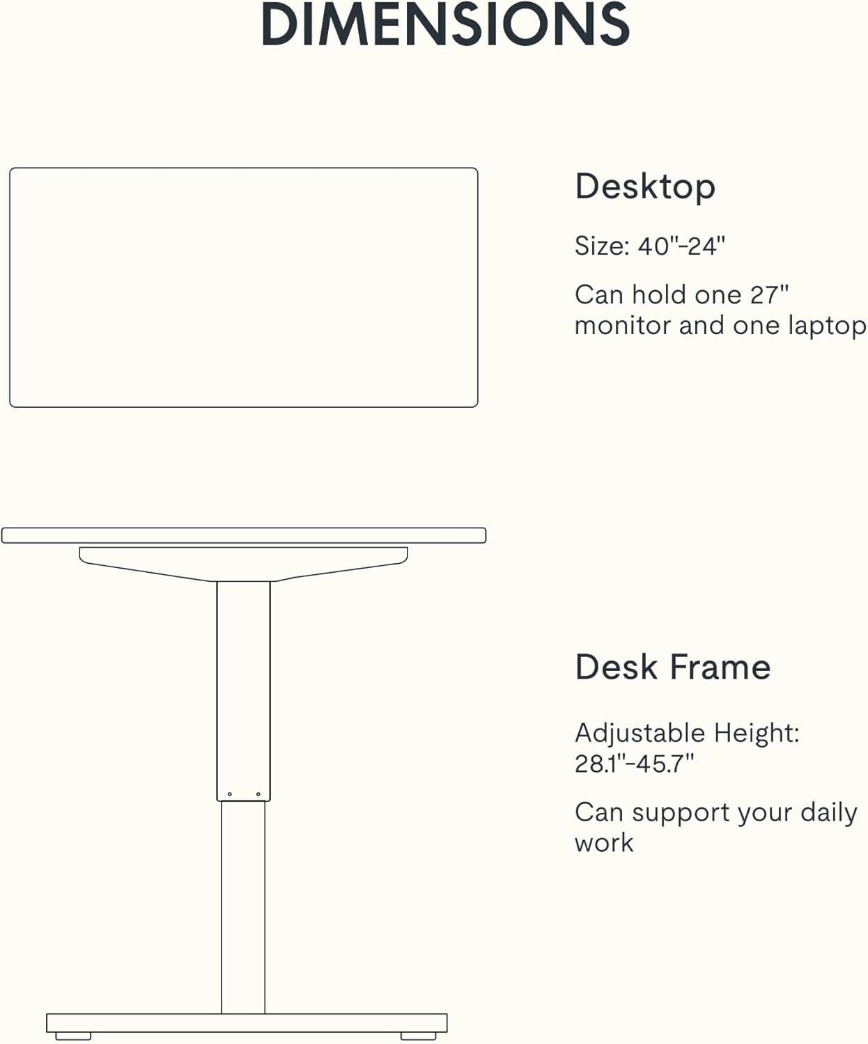 FLEXISPOT EN1 Whole-Piece Standing Desk 40" x 24" Electric Small Desk for Home Office (Black Frame + Maple Top, 2 Packages)