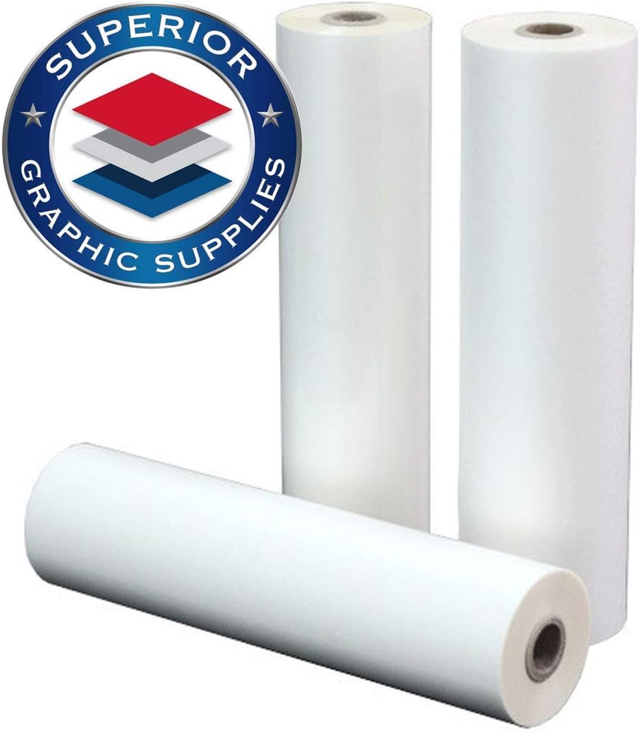 Superior Graphic Supplies PET Laminating Film Roll Premium Quality - 5 Mil / 0.005" Thick - 1 Inch Core - Clear Gloss, 2 Rolls of Laminate 25" x 200'