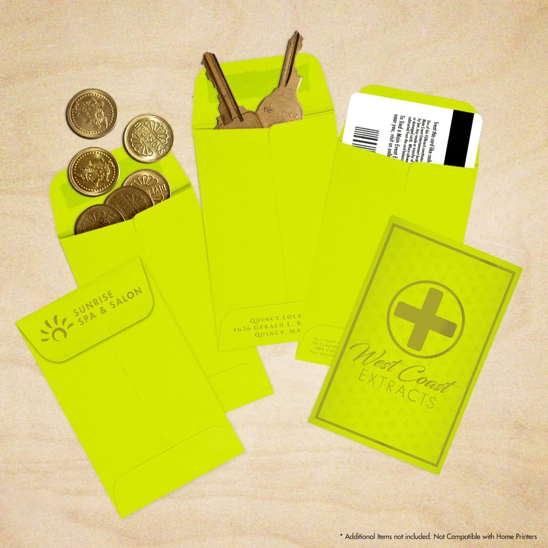 LUXPaper #1 Coin Envelopes | 2 1/4" x 3 1/2" | Wasabi Green | 80lb. Text | 1,000 Qty