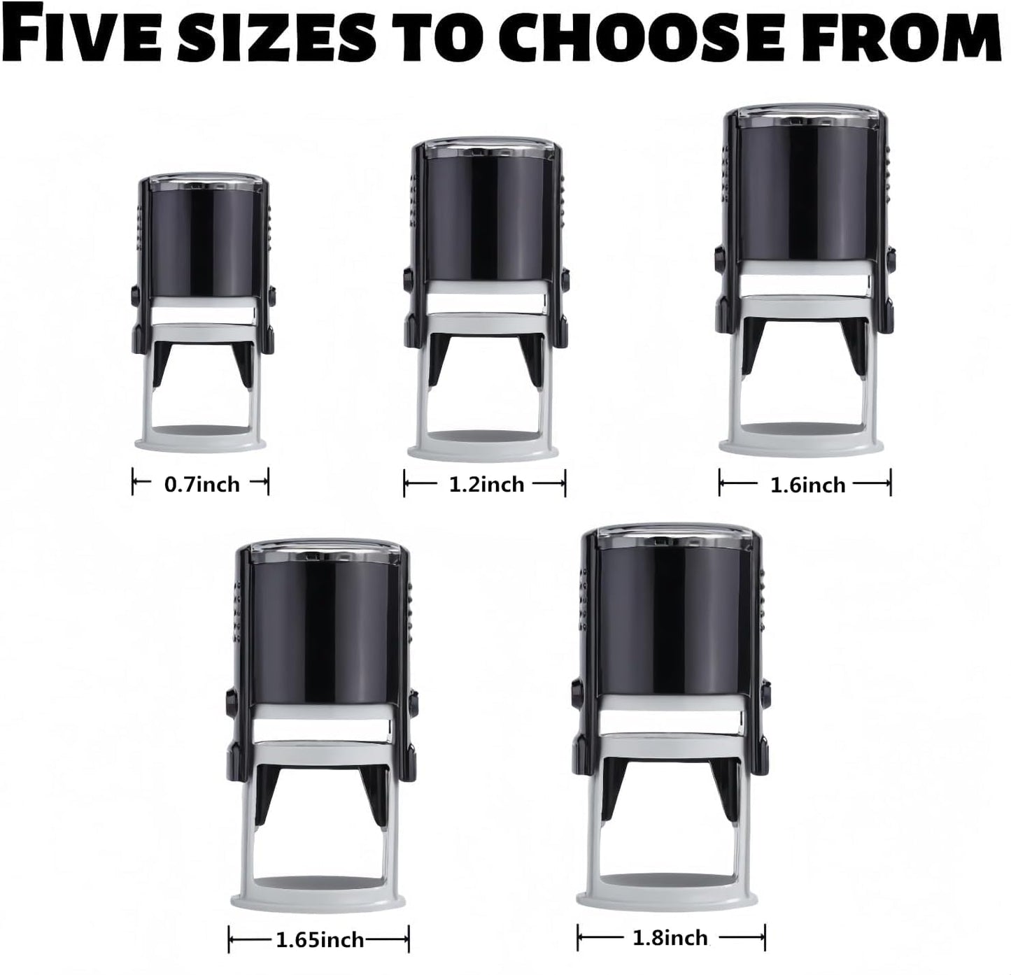 Multi-Size Custom Stamps Self Inking Personalized Logo Name Image Return Address Rubber Stamps for Office Business Personal Use (Round-1.6inch)