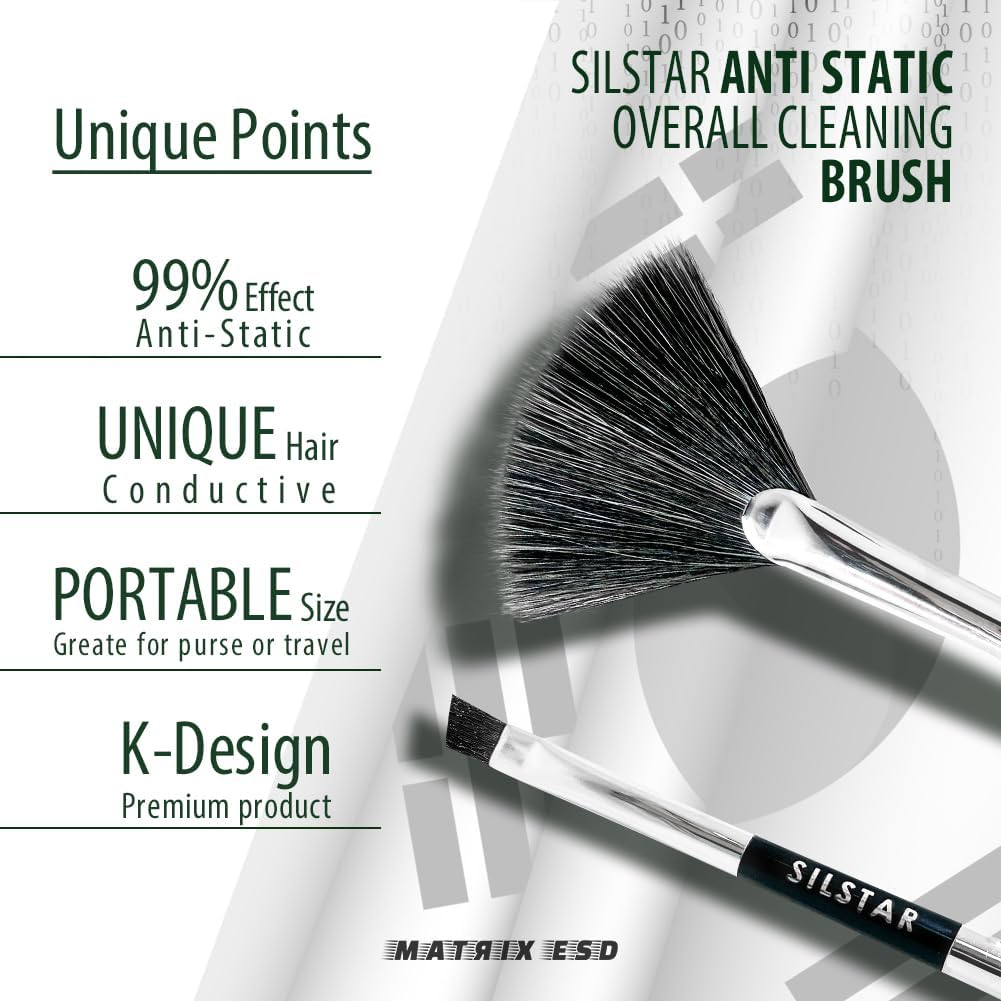 Matrix Anti Static Overall Dual-Action Cleaning Brush -Ideal for Model Kits, Figures, and Intricate Items