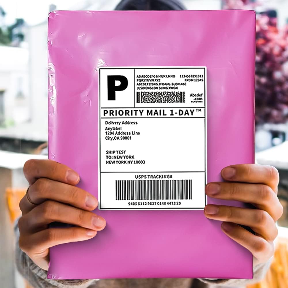 POLYSELLS 200 pcs 24x24 Inches Pink Poly Mailers Shipping Envelopes, Strong Adhesive Sealing, Waterproof, and Tear-resistant Postal Mailing Bags for Clothing, Books, and Accessories