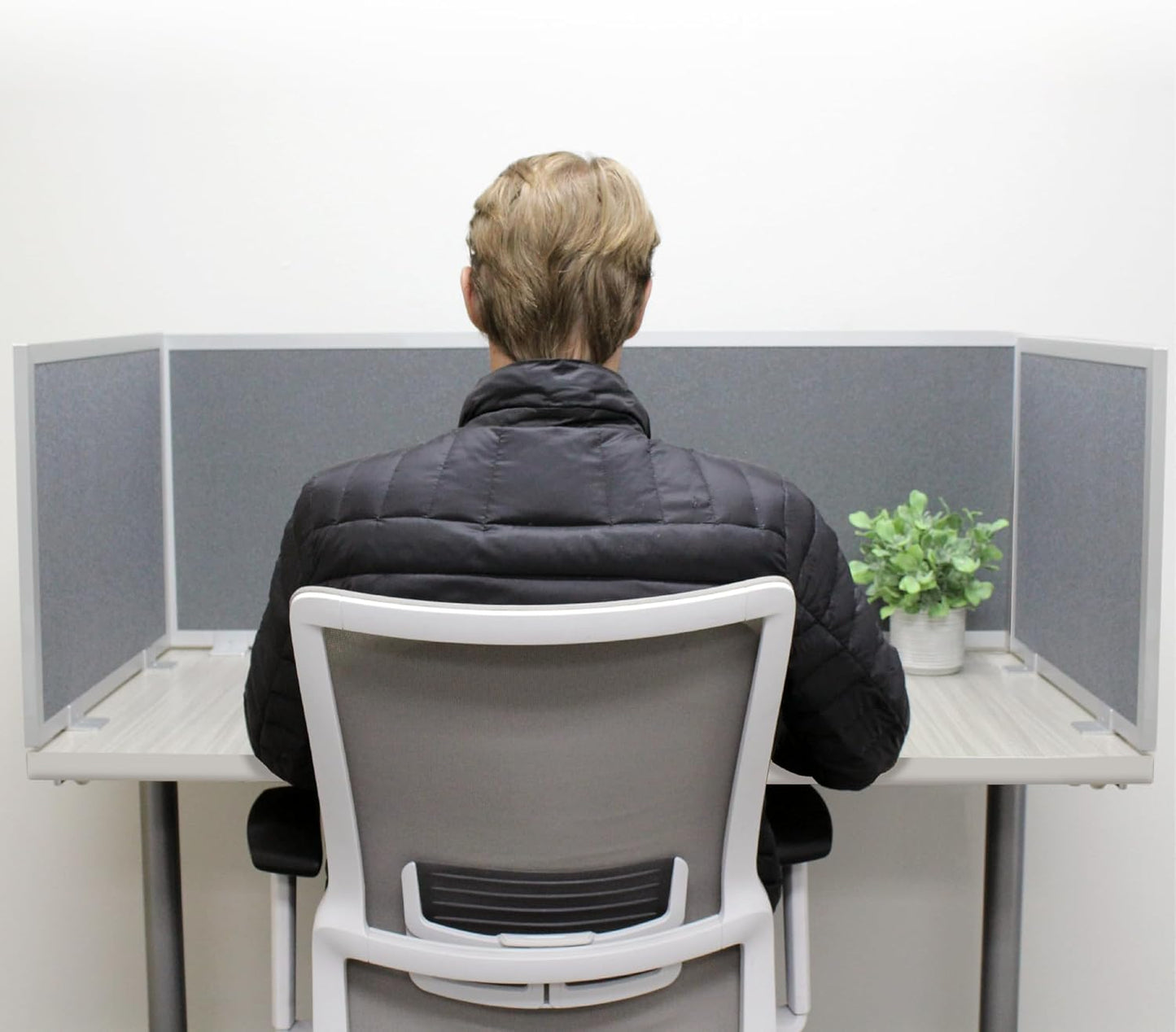 OBEX Acoustic Mounted Screen Privacy Panel Table Top Separator, Sound Blocking Desk Divider (Graphite, 24" X 42")