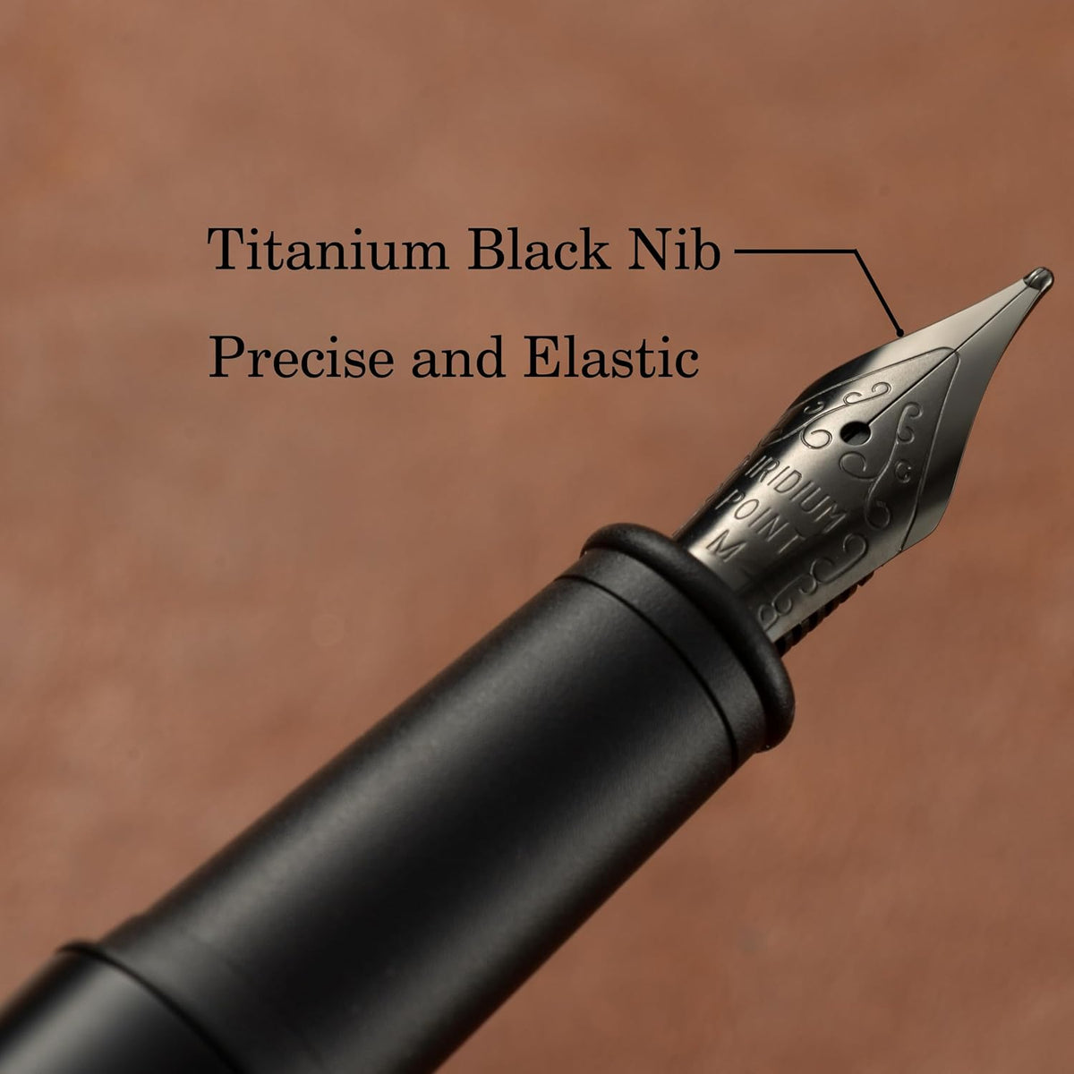 Luxury Matte Black Forest Fountain Pen Set,Titanium Black Extra Fine and Medium Nibs,Includes 2 Ink Converters,10 Ink Cartridges,15ml ink,Premium Gift Case for Calligraphy (Medium Nib)