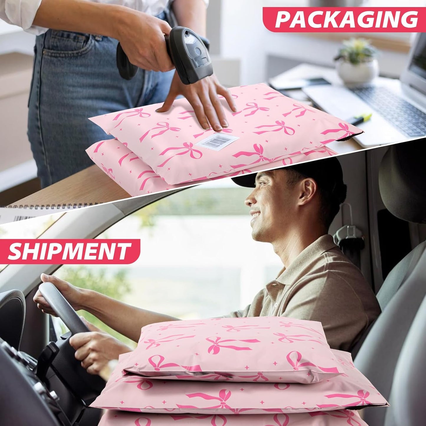Oududianzi Small Poly Mailers 6x9, 100PCS Shipping Bags, Self Seal Mailers Poly Bags, Mailing Envelopes Bulk, Polymailer Packaging Bags for Small Bussiness