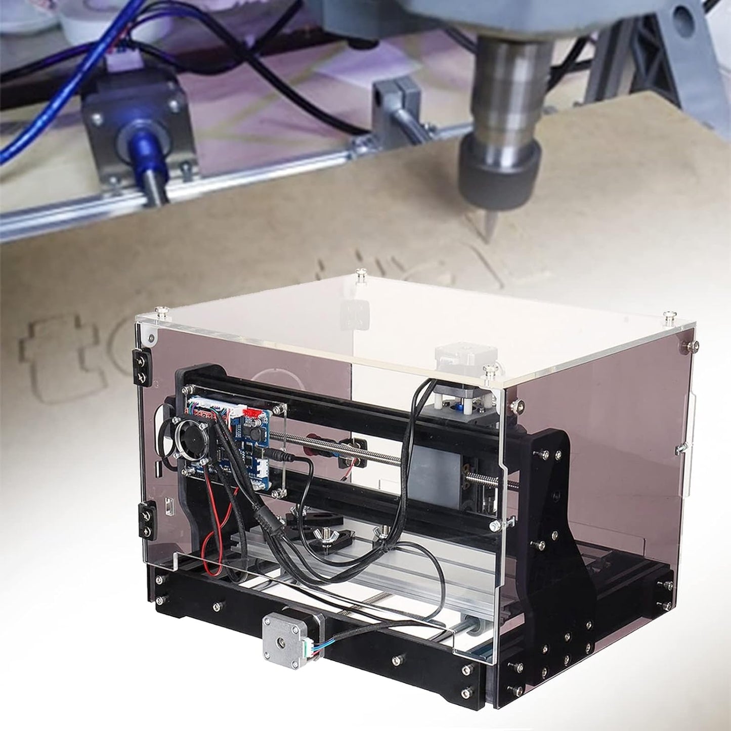3 Axis 3D Desktop Mill Machine, 24V 5.6A Engraving Milling Machine with Installation Tools CNC Engraver Carving Milling Machine for Cutting Acrylic PVC PCB Plastic Wood 7000 or 9000 RPM