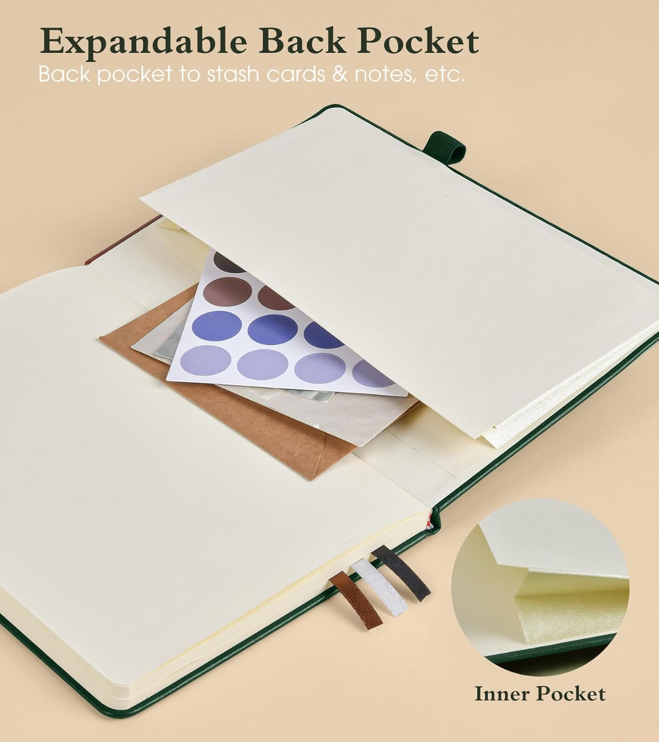 Lined Journal Notebook for Women Men, 160 Pages, A5 Hardcover Vintage Leather Journaling Notebooks for Work, School, Note Taking, Travel, Bible Study, Daily Diary for Writing 5.8"x8.5" (Green)