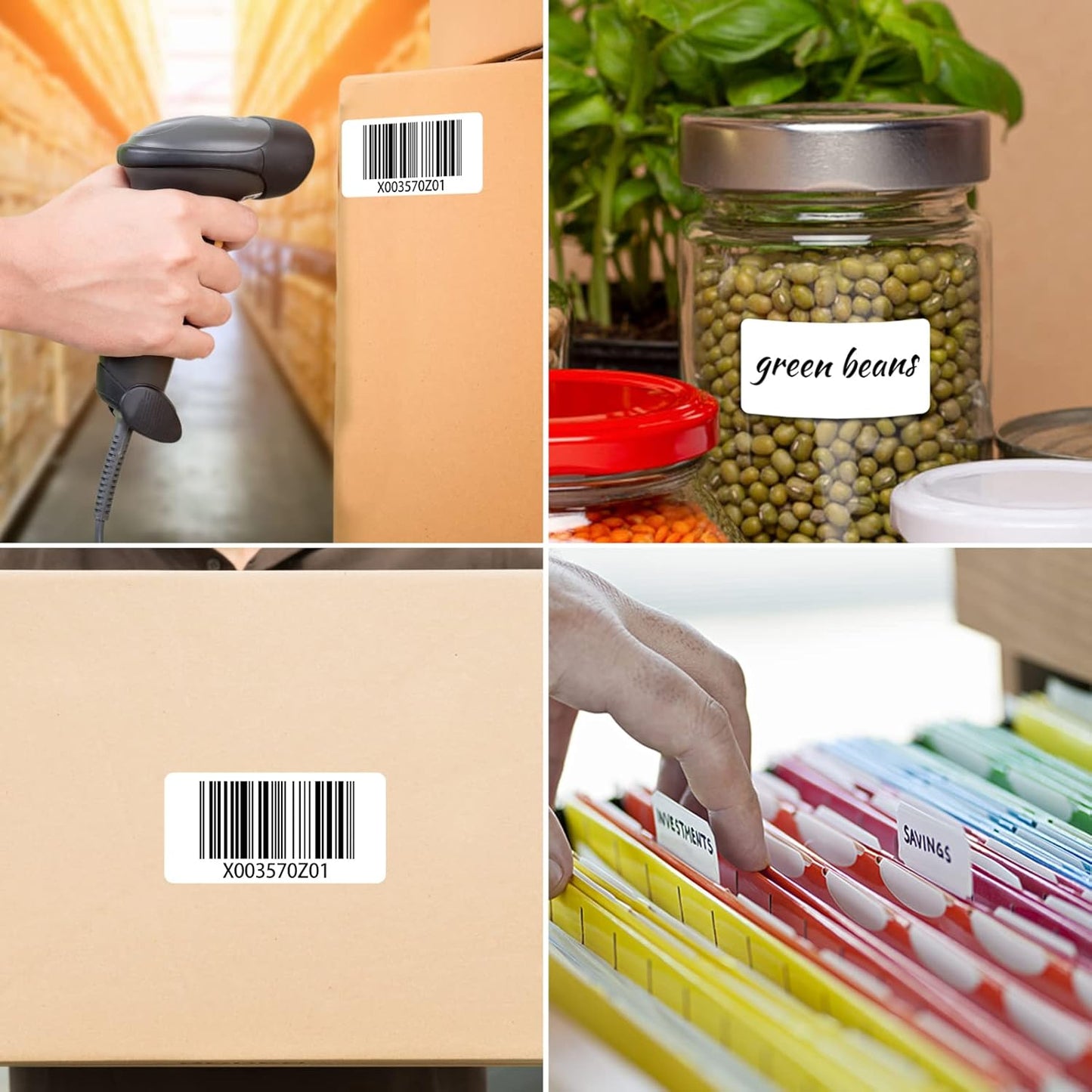 MFLABEL 12 Rolls Thermal Shipping Labels (12,000 Labels) - 2.25 x 1.25 Inch Direct Thermal Perforated Stickers for FBA, Barcode, SKU, Packaging – Compatible with Zebra, Rollo, Munbyn Thermal Printers