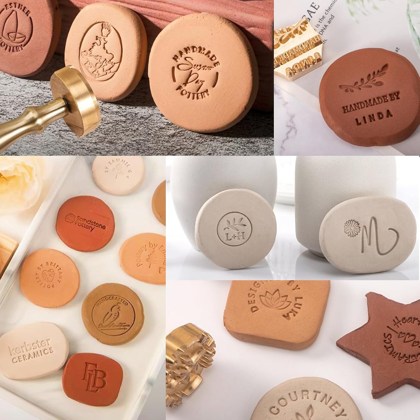 Custom Pottery Stamps for Clay Personalized Pottery Tool Kit Stamp with Own Design Signature Letters Gift for Potters DIY Lovers-2.5"