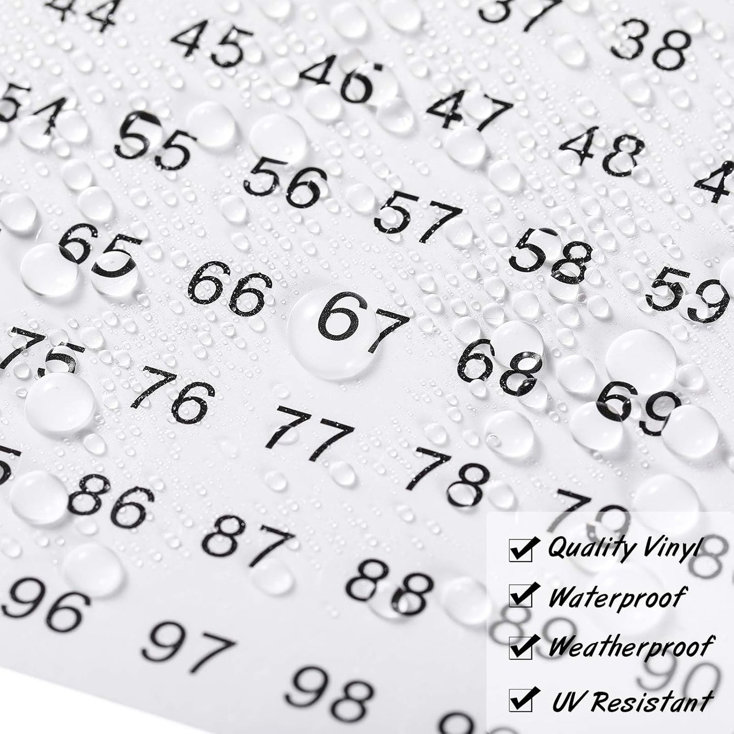 25 Sheets 1 to 100 Vinyl Consecutive Number Stickers 0.4 Inch Small Self-Adhesive Number Labels Waterproof Inventory Stickers Decal for Indoor, Outdoor, Storage, Classification, Box and Locker (White)