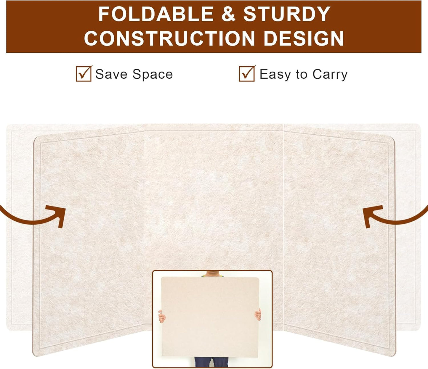 Extra Large Bulletin Board, 96 X 48 inches Cork Board with 30 Pushpin, 8' x 4' Felt Cork Board Notice Pin Board, Self-Adhesive Vision Board Mood Board Foldable Photo Board for Wall - Oatmeal