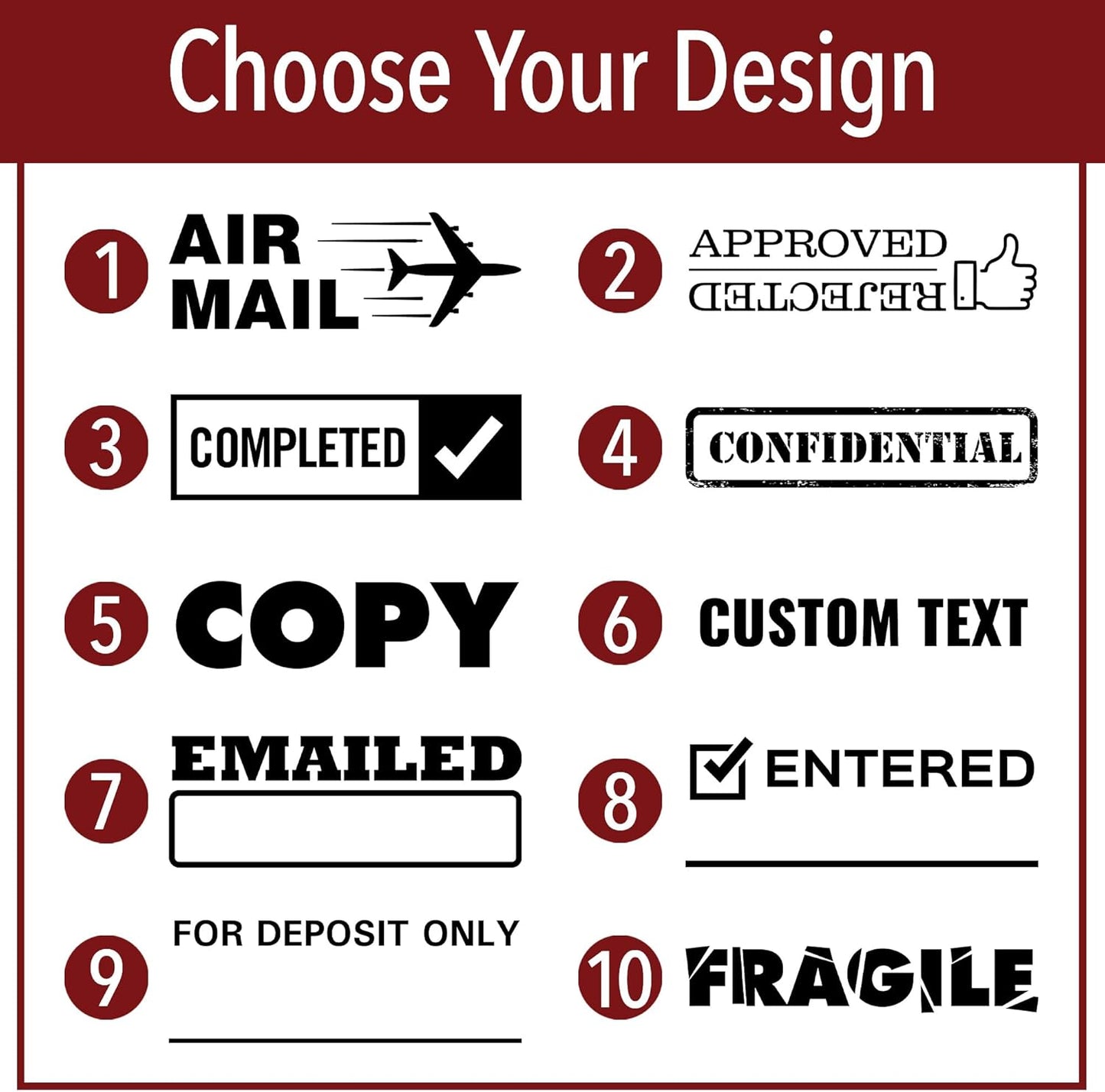 for Deposit Only Office Stamp | 4 Different Sizes | 20 Designs | Multiple Color Options | Perfect for Quick Validation of Office Documents (for Deposit Only, Large)
