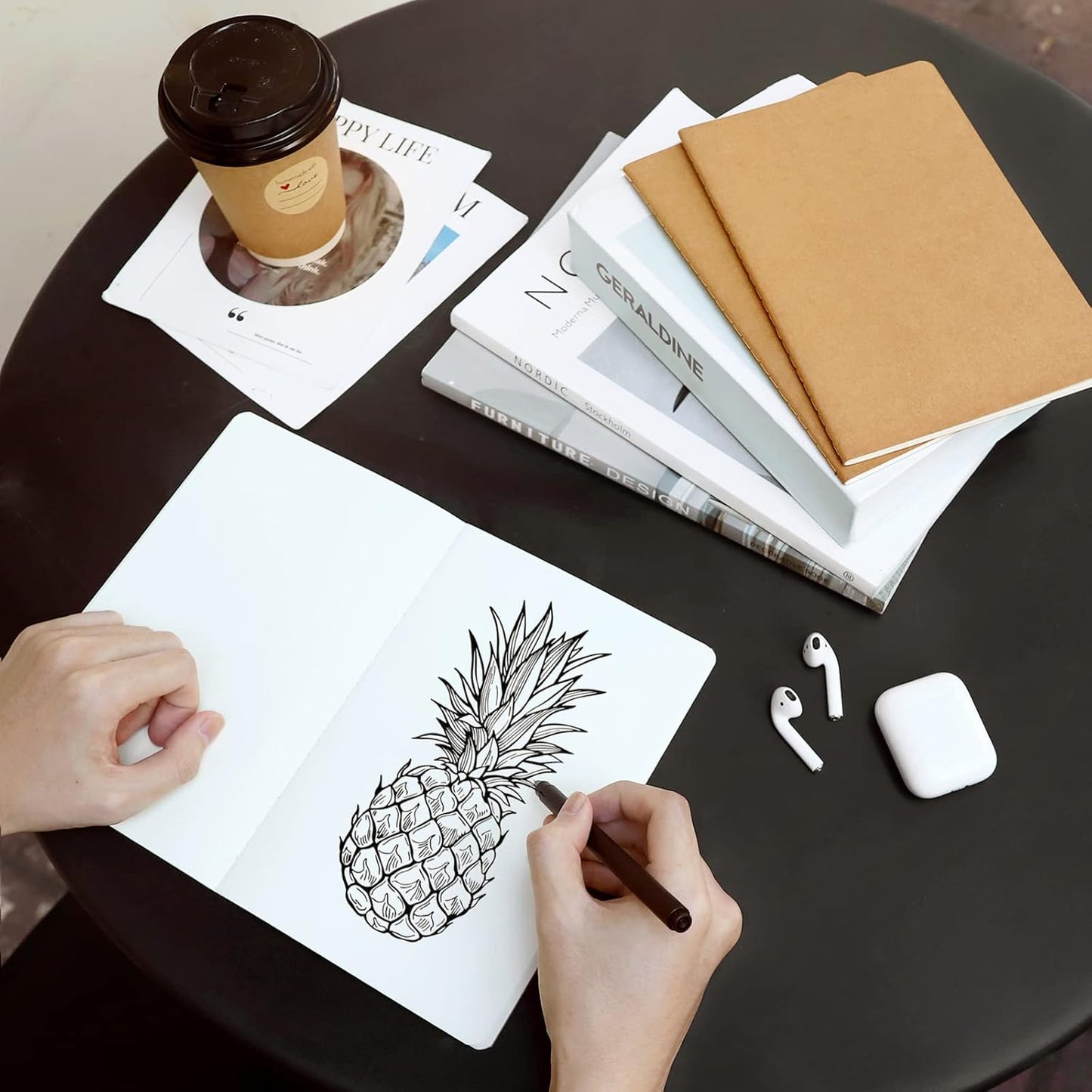 EUSOAR Blank Page Notebook, 12pcs A5 5.5"x8.3" 60 Pages Soft Cover Kraft Ruled Subject Journal Notebooks, Writing Note Pads Sketchbook Memo Composition,for School Office College Work Note Taking Diary
