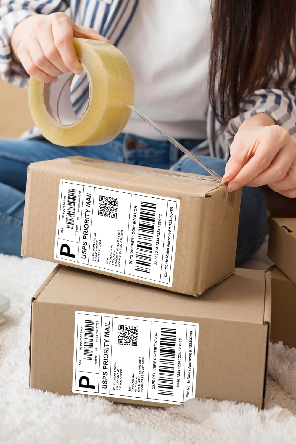 4x6 Direct Thermal Labels | 3000/Stack, BPA-Free & Waterproof | Compatible with Thermal Printers