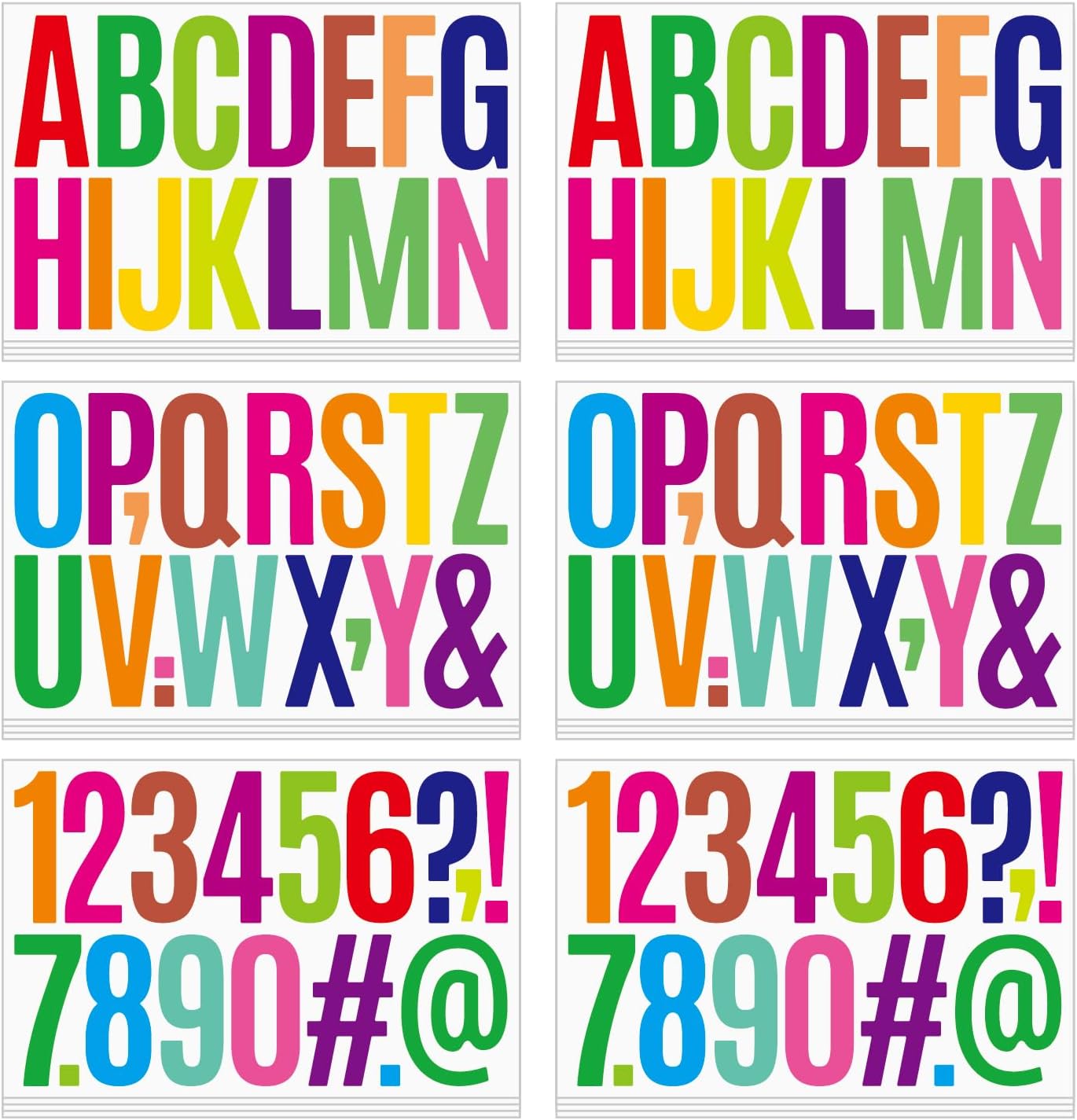 480 Pcs Waterproof 3" Vinyl Alphabet & Number Stickers - Self-Adhesive for Mailboxes, Windows, Doors, Signs, Vehicles & More, Colored