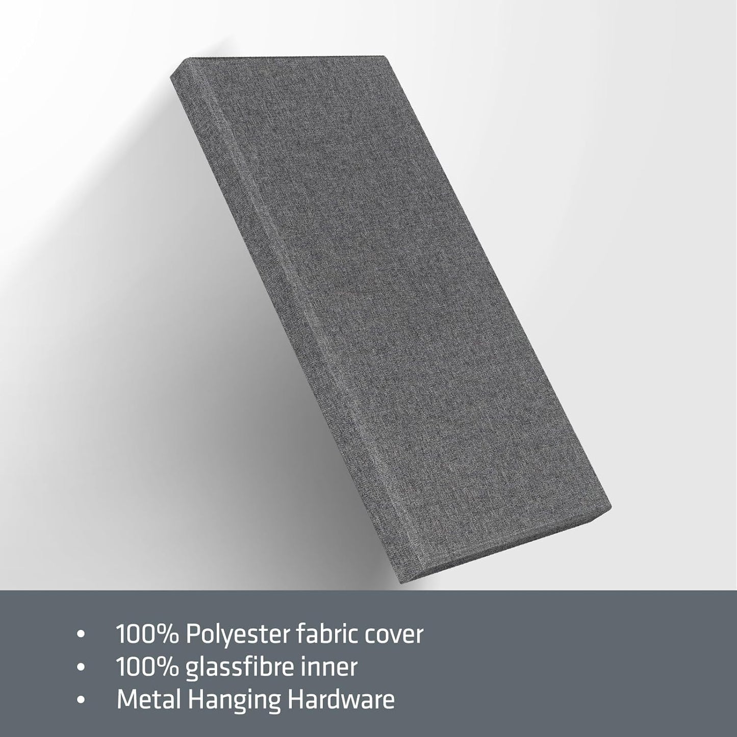 2” Thick Acoustic Panels with Hanging Hardware, 2 PCS 47.2” x 23.6” Fiberglass Sound Absorbing Panels for Home Theater Church Office Wall,Heather Grey