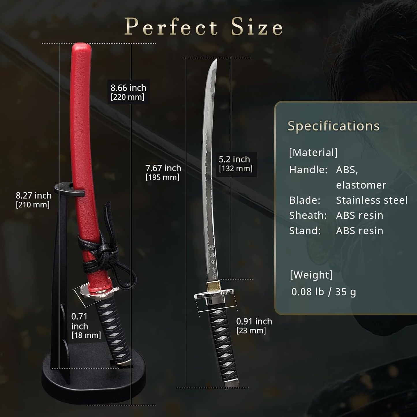 Mini Japanese Samurai Katana Sword Paper Knife Letter Opener 8.3 inch Made in JAPAN (Oda Nobunaga)