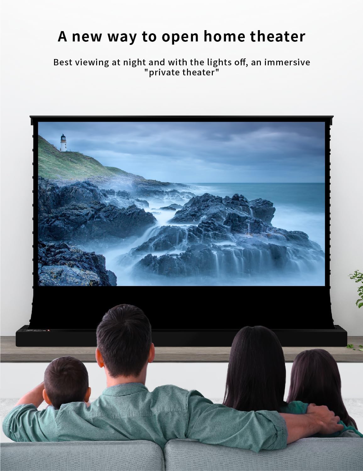 VIVIDSTORM-Projector Screen with Stand S 100 inch Portable Folding Stand Indoor Tension Floor Screen 4k HD White Cinema, 4K/3D/UHD Gaming/Home Cinema,Compatible with Normally Projector,VSDSTW100H