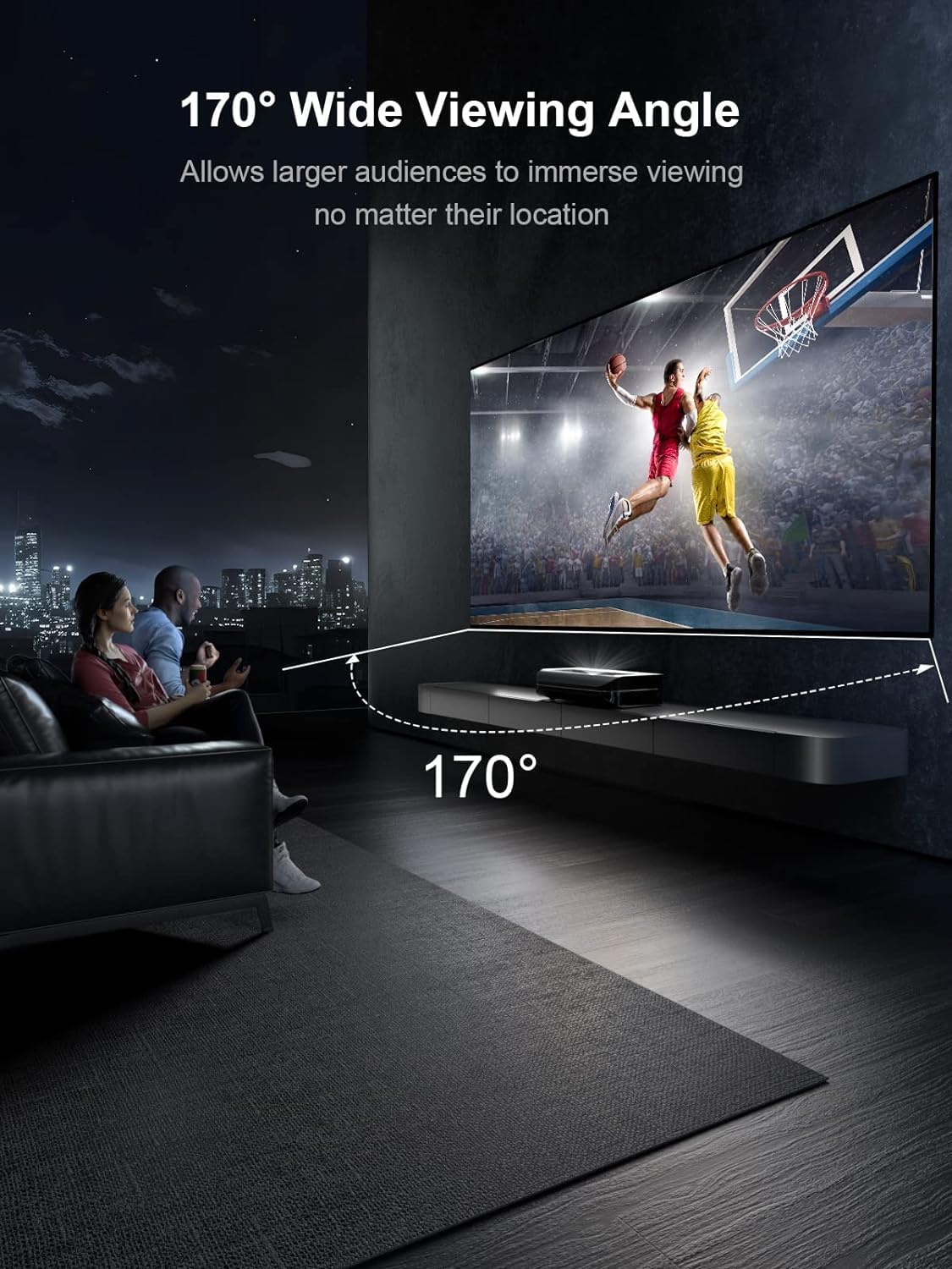 AWOL VISION 180-inch Projector Screen Fixed Frame, 1.3 dB Peak Gain, The Perfect Combo with LTV-2500, 80% Picture Quality Improved, 4K / 8K Ultra HD, Active 3D Wall Mount Projector Screen, MW-180