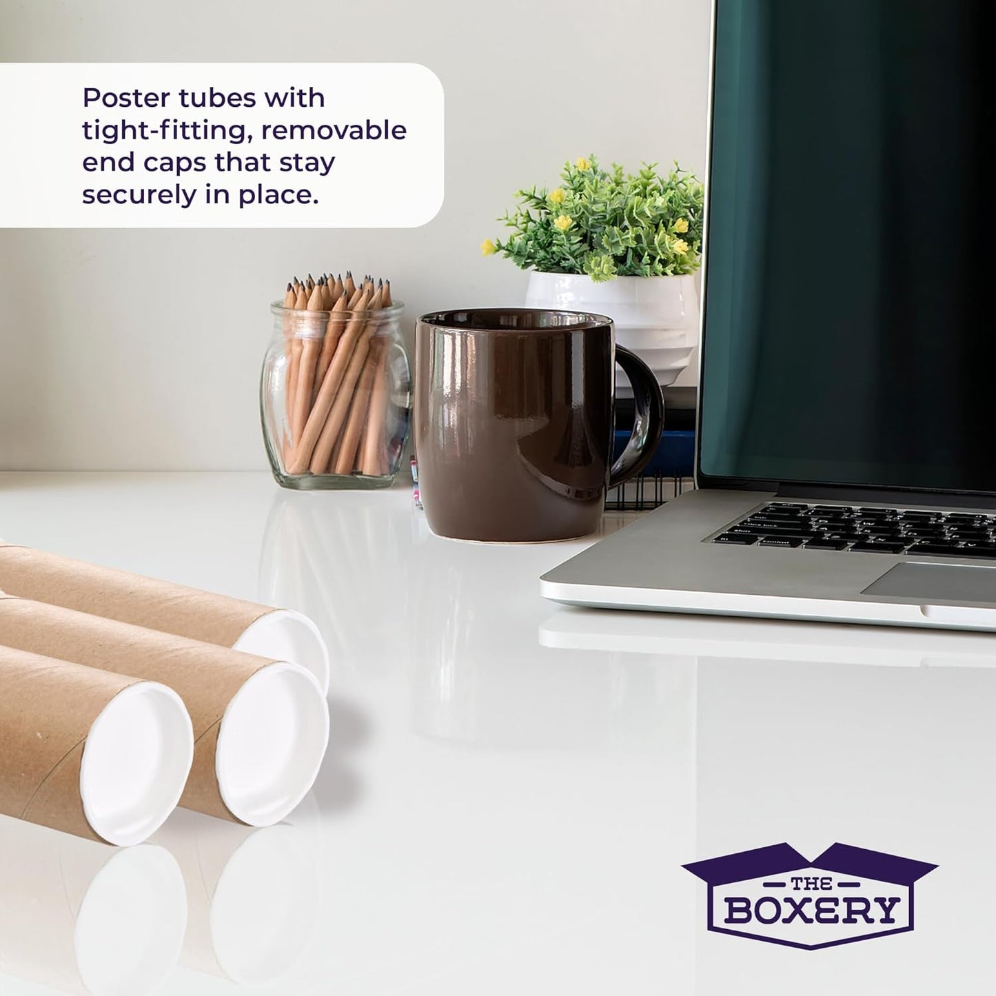 The Boxery Brown/Kraft Shipping, Storage, Posters, Arts, Crafts, Documents, Mailing Tubes 3 inch x 18 inch - 24 PACK, Made in the USA, Reusable and Recyclable
