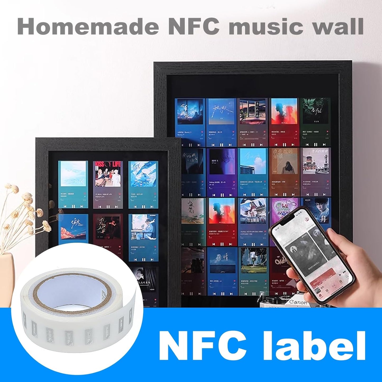 30 PCS NFC Tags Stickers - NTAG213 Chip, Blank, Adhesive Labels, RFID Tags, Rewritable, 137 Bytes Memory, Compatible with All NFC-Enabled Smartphones and Devices