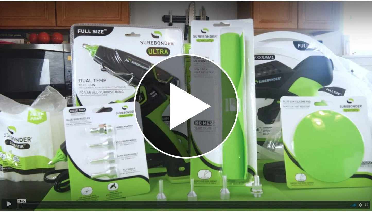 Surebonder Universal Glue Gun Stand with Silicon Anti-Drip Non-Stick Pad, Works with Almost Any Glue Gun, Black