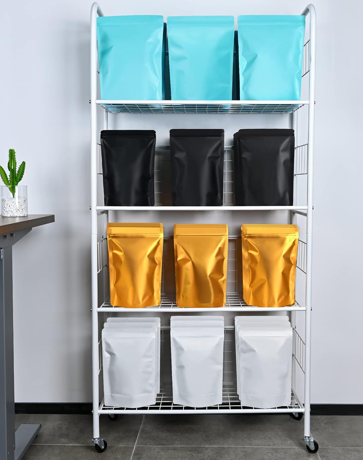 100 Pack Resealable Stand Up Bags,6.3" x 9.4"Smell Proof Pouch Sealable Foil Pouch Bags for Packaging (Black)