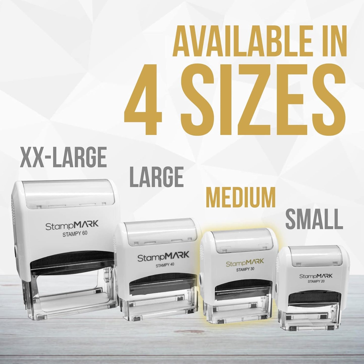 for Deposit Only Customized Office Self Inking Stamp - 4-Lines - Medium - Choose from 15 Ink Colors