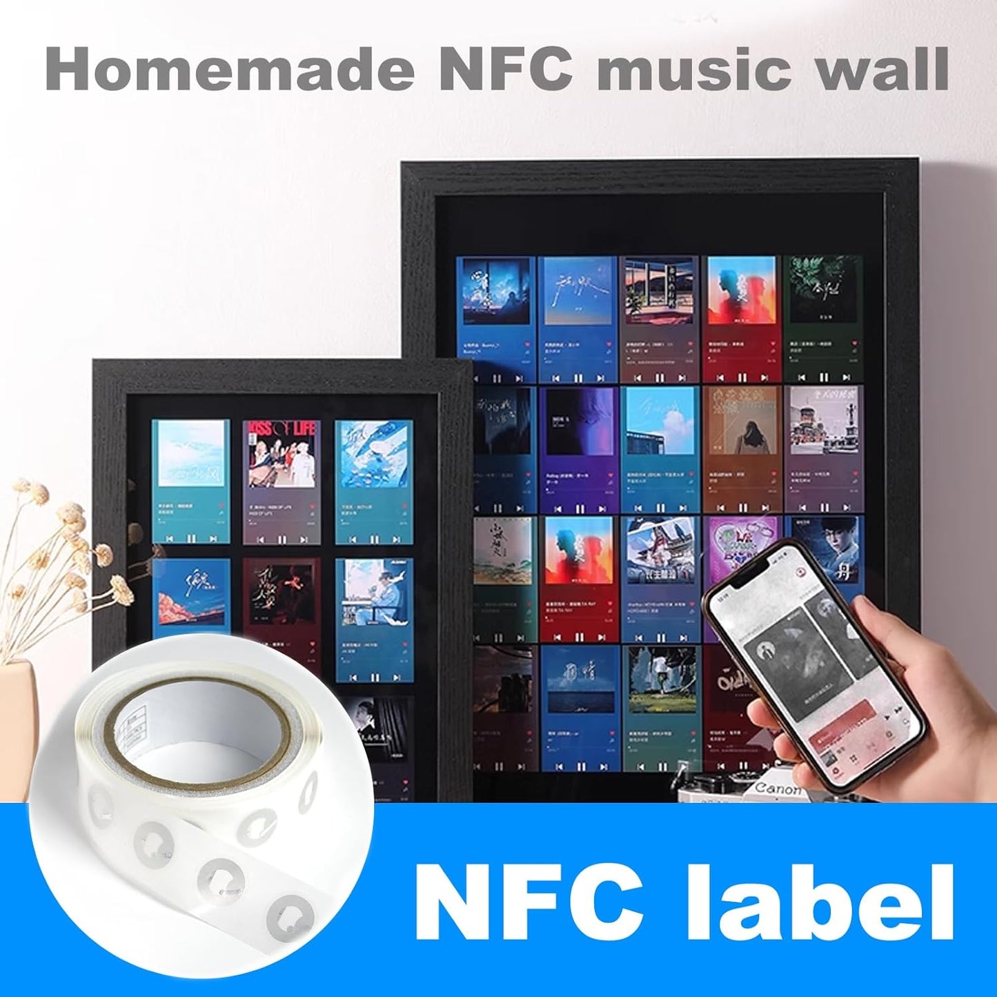 500 PCS Round NFC Tags Stickers - NTAG213 Chip, Blank, Adhesive Labels, RFID Tags, Rewritable, 137 Bytes Memory, Compatible with All NFC-Enabled Smartphones and Devices