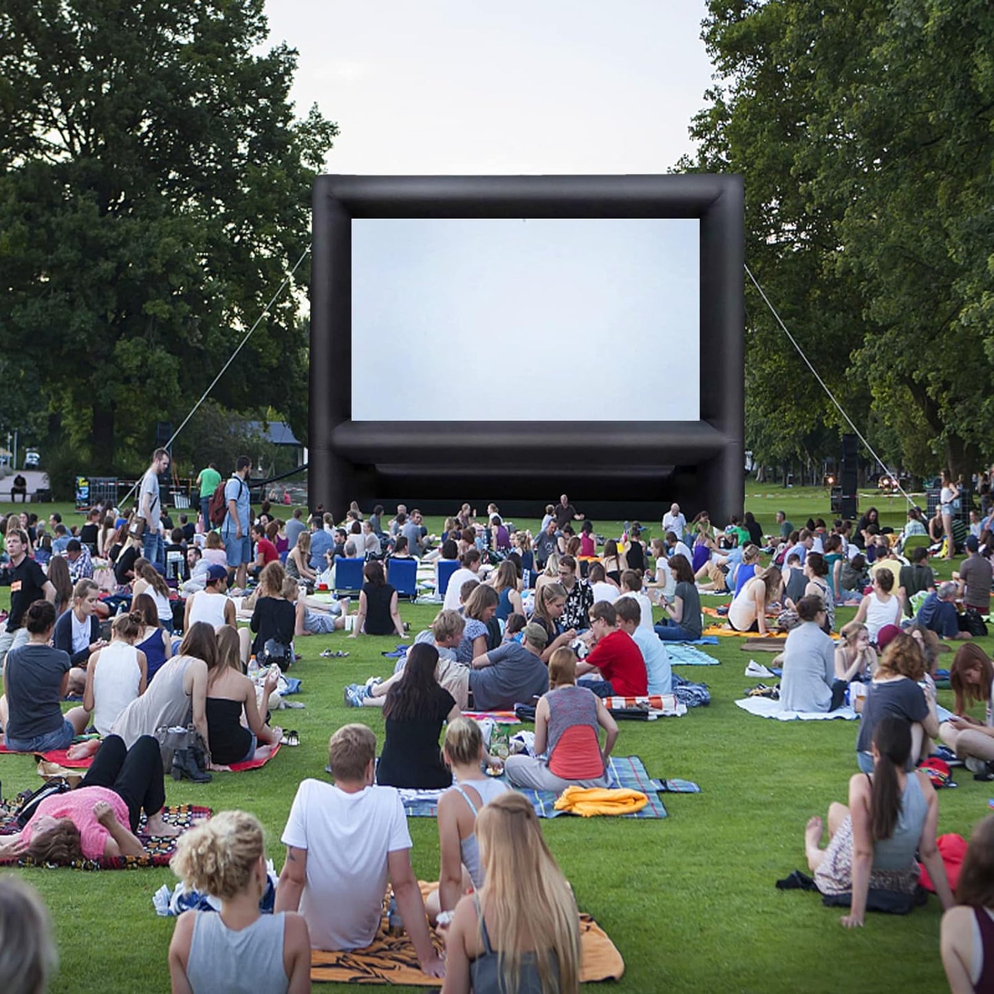 22 feet Projector Screen - Inflatable Outdoor and Indoor Theater Movie Screens - Includes Rope, Blower,Tent Stakes - Great for Outdoor Party Backyard Pool Fun