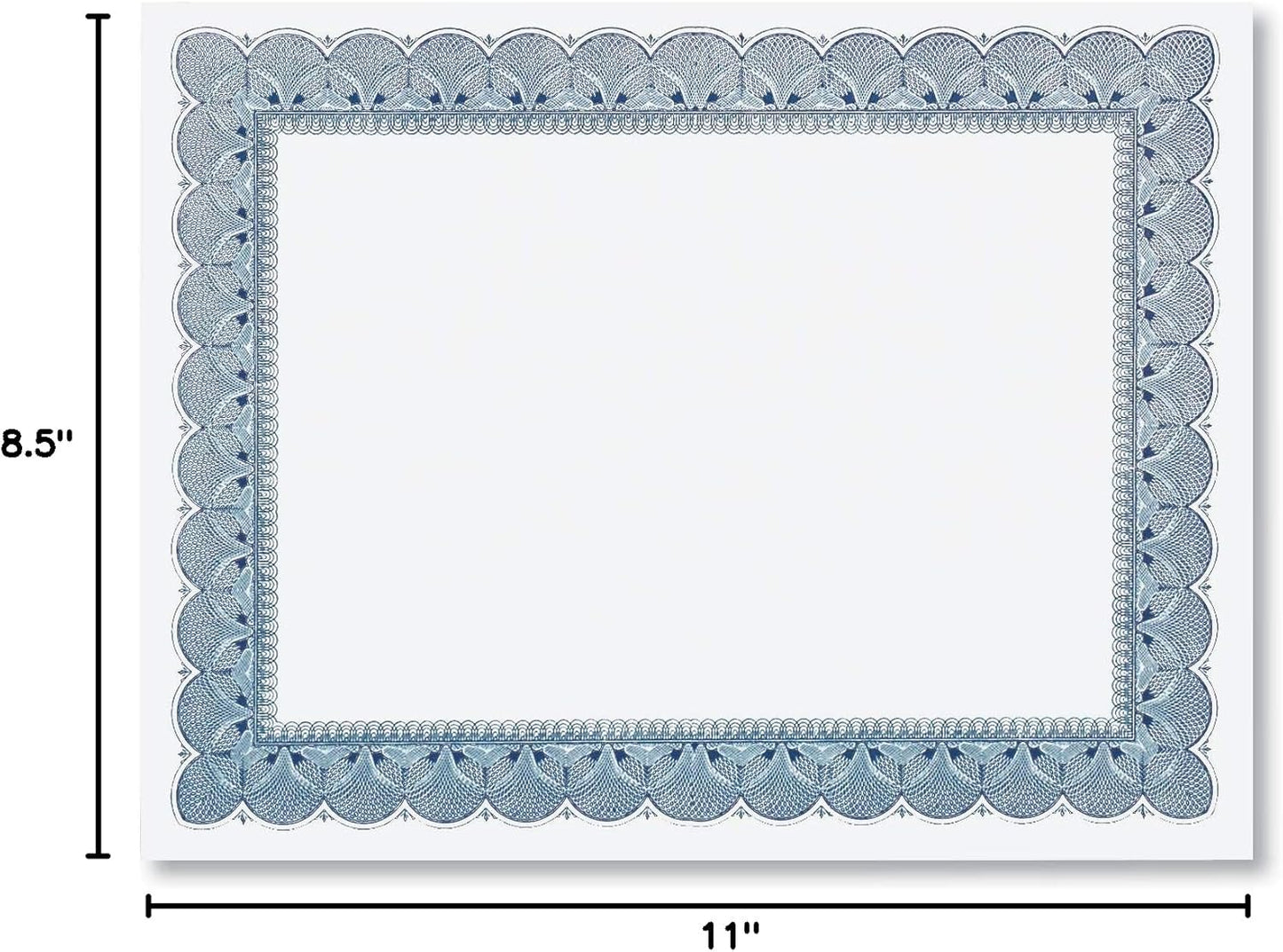 PaperDirect Traditional Blue Standard Certificate Paper, Blue Border, 8.5 x 11 Inch, 28lb Parchment Certificates and Awards Paper, 100 Count, for School, Work, Diplomas & Award Certificates